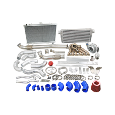 2JZGTE Single Turbo Kit + Intercooler Radiator For Mazda RX7 FC Swap